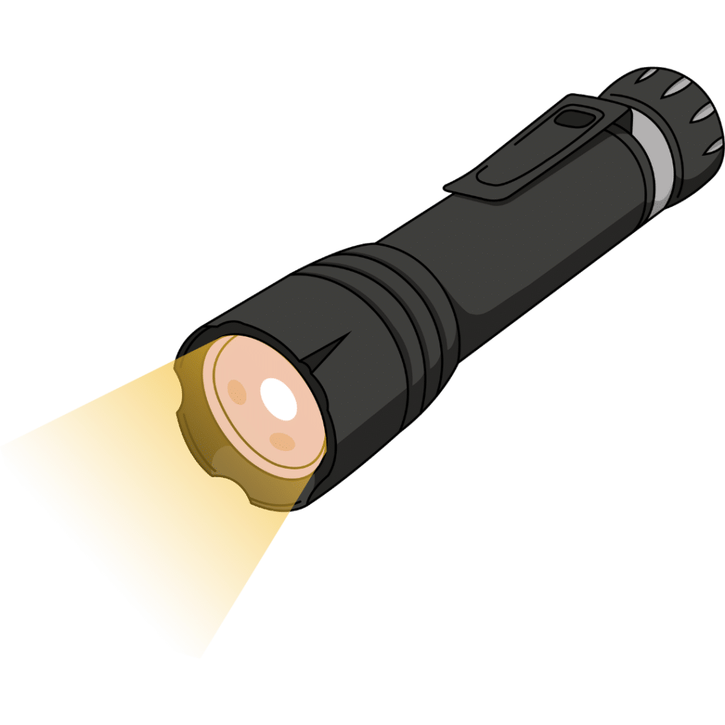A drawing of a pocket torch